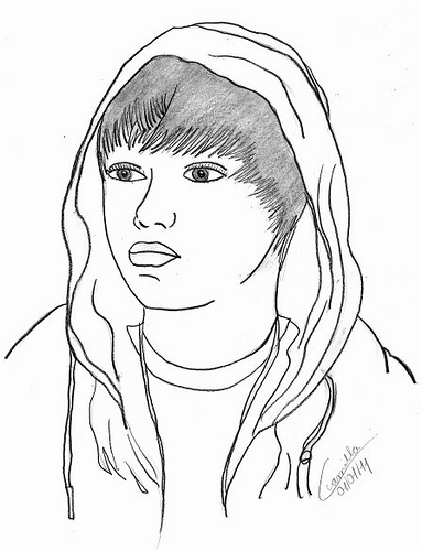 coloriage justin bieber portrait